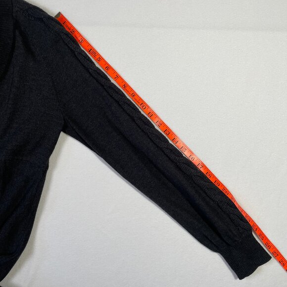 Evan-Picone Sweater Dress Size L Charcoal Midi Long Sleeves V Neck - Picture 13 of 15